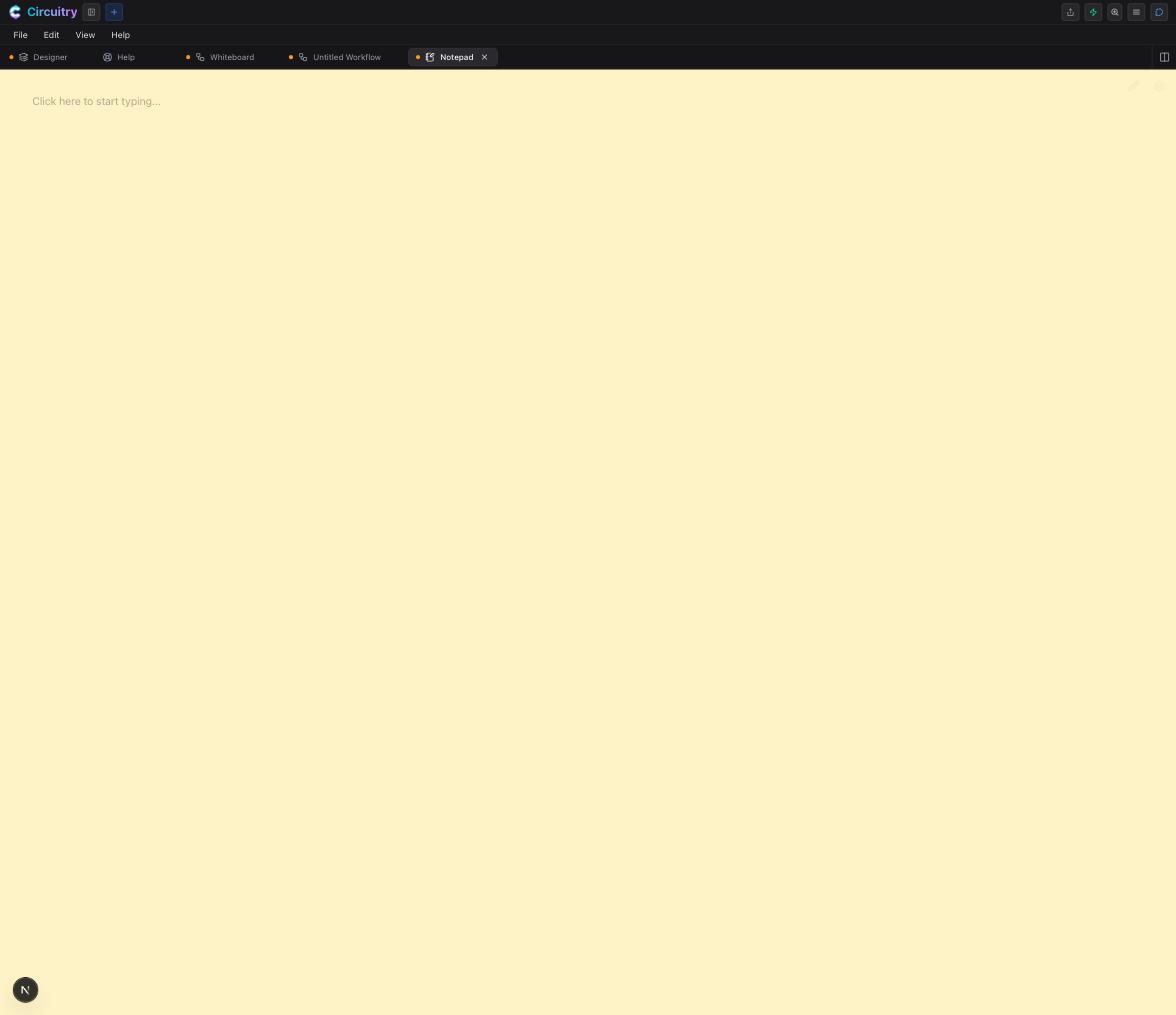 A fresh notepad page