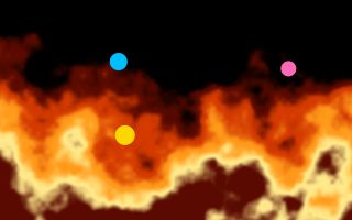 fire: Flames rising from the bottom of the picture.