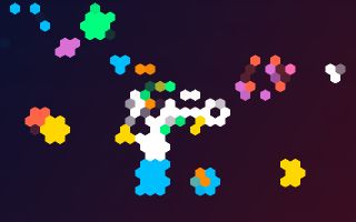 hexagons: Six-sided pixels, like a honeycomb.