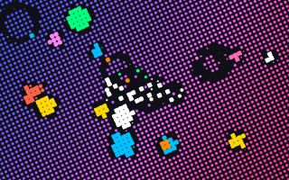 look("comicbook"): Black outlines over printed dots.