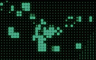 look("terminal"): Green marks on a dark screen.