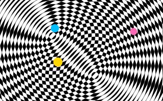 moire: Two sets of rings crossing, making patterns neither has alone.