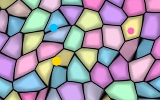 voronoi: Soft coloured cells that slowly shift.